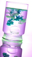 Glass Product Business Shot - With Water Ink Art