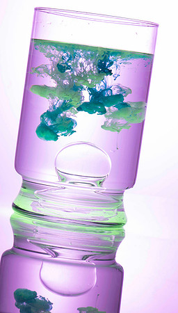 Glass Product Business Shot - With Water Ink Art