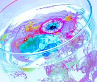 Glass Product Business Shot - With Water Ink Art
