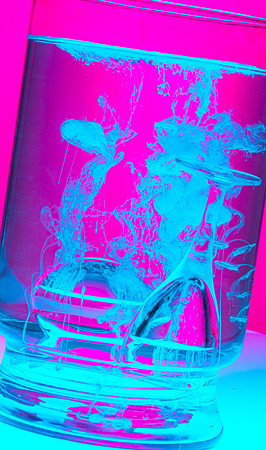 Glass Product Business Shot - With Water Ink Art