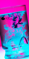 Glass Product Business Shot - With Water Ink Art