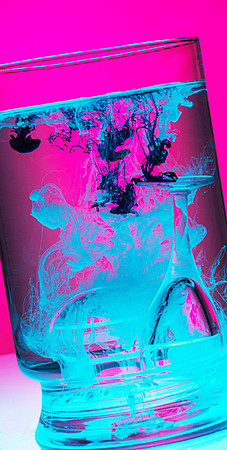 Glass Product Business Shot - With Water Ink Art
